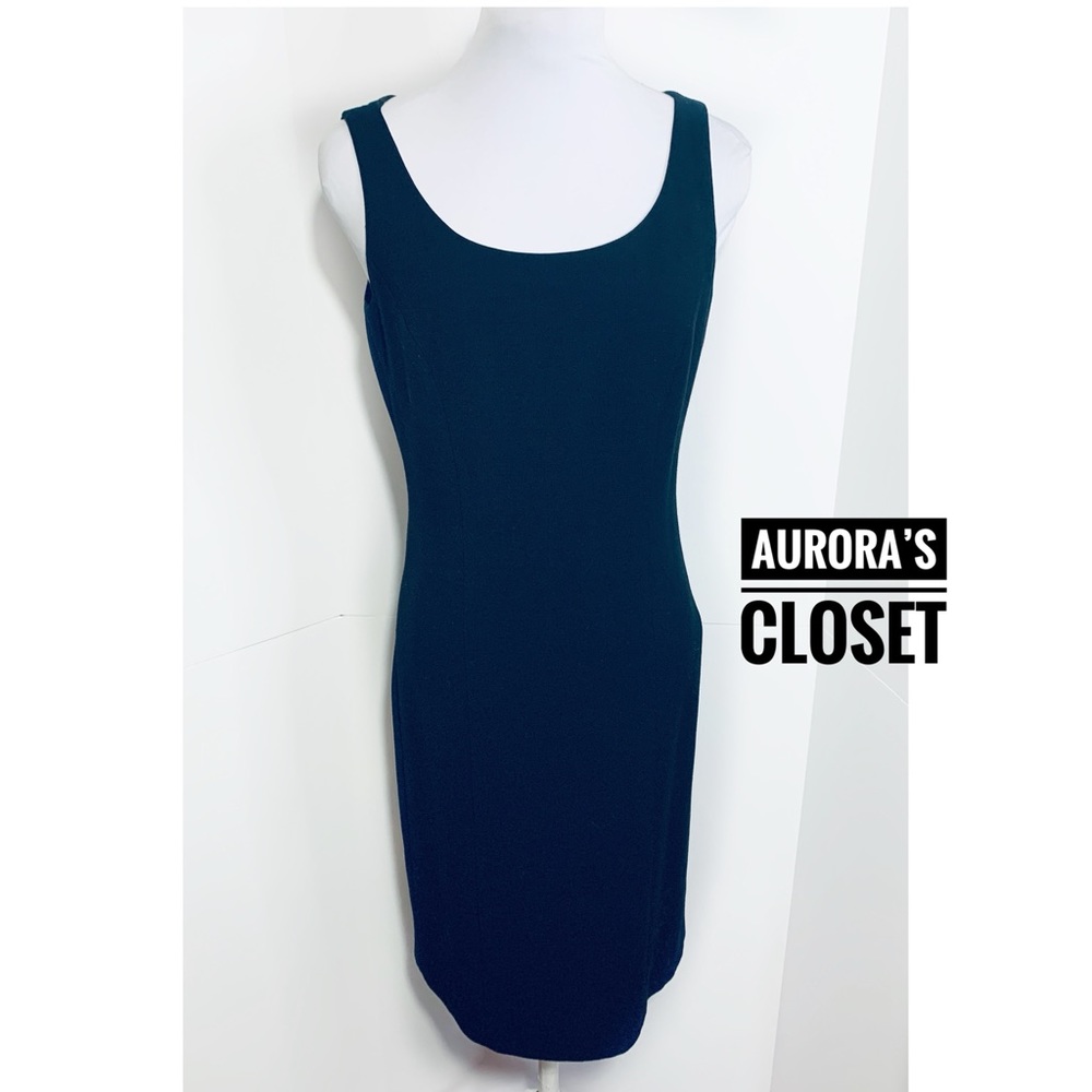 Tahari 4 Black Sheath Dress Sleeveless